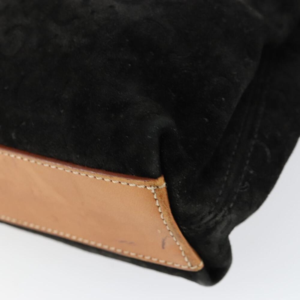 CELINE C Sulky Hand Bag Suede Black Silver Auth 147956 - Picture 15 of 16